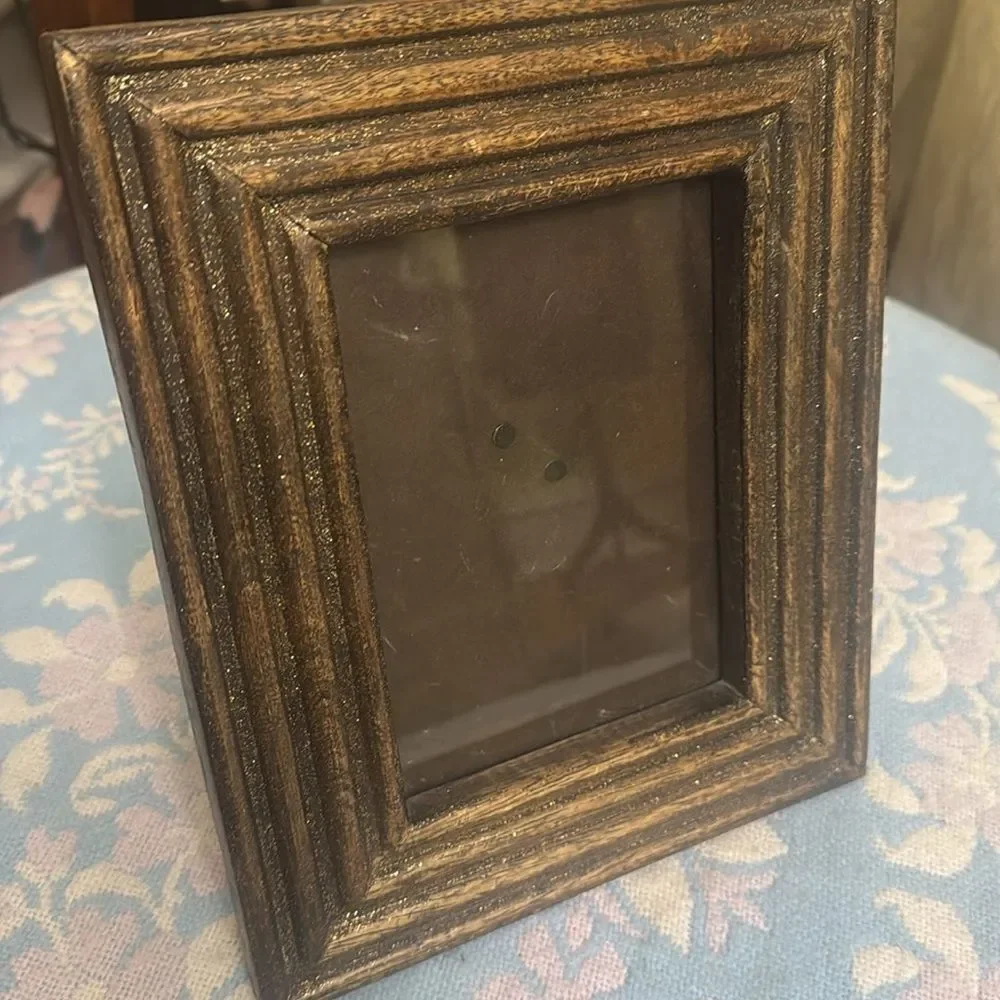 *Cabin-Couture* Rustic Glitter Carved Brown Solid Wood Picture Frame